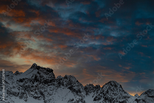 Sunset on Monte Disgrazia massif, fine art landscape photo