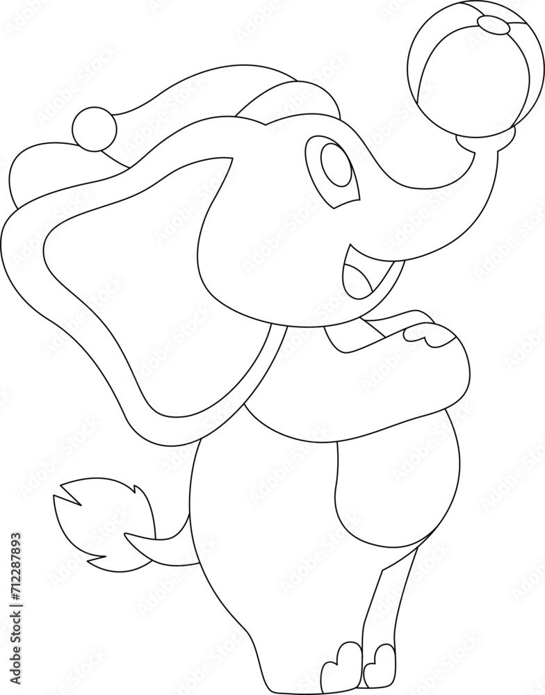 Elephant Christmas Water polo Animal Vector Graphic Art Illustration Elephant Christmas Water polo Animal Vector Graphic Art Illustration