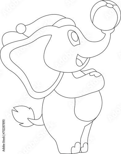 Elephant Christmas Water polo Animal Vector Graphic Art Illustration