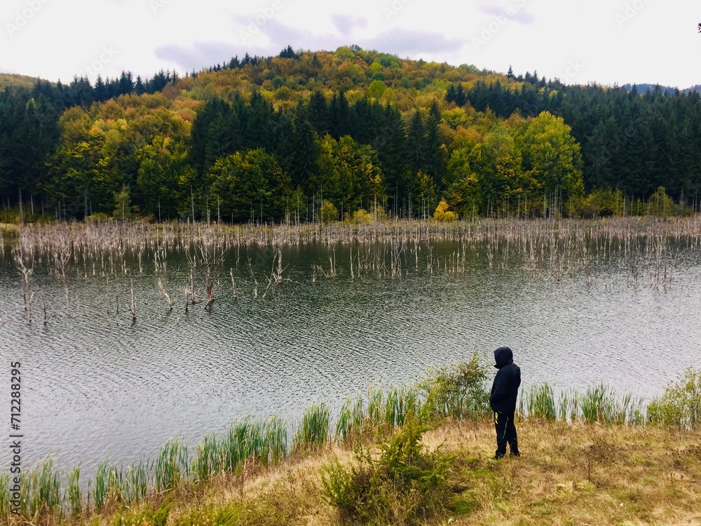 person on the lake