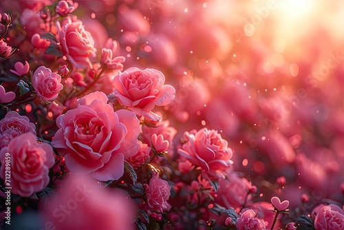 beautiful pink roses, valentine's day mood