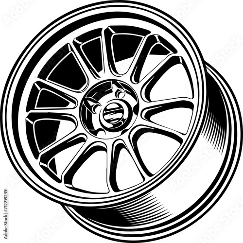 Φωτογραφία wheel of the car, vector stance wheel, lowered car wheel, Vector wheel for logo