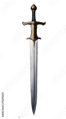 Ancient dagger isolated on white, Sword PNG Images, Sword PNG transparent images, Ancient sword images, The sword decorated with gold and jewels photo