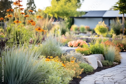 droughtresistant garden with mixed native plants photo