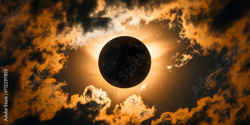 close up of total solar eclipse
