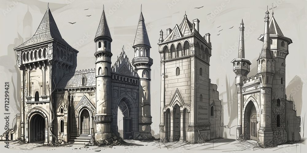 Fototapeta premium middle Ages geometric architectural forms