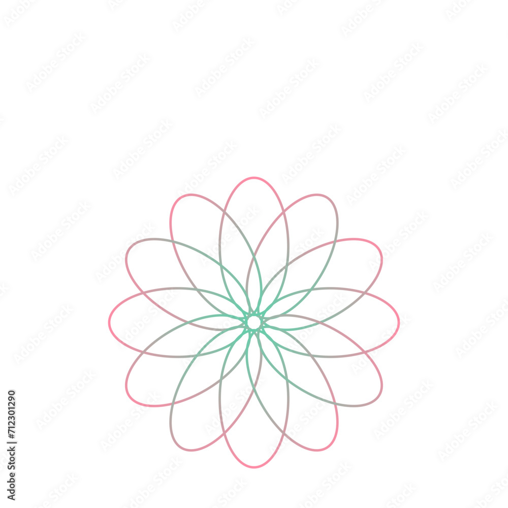 An abstract cut out transparent iridescent oval gradient star shape futuristic pattern design element. An abstract cut out transparent iridescent oval gradient star shape futuristic pattern design element.
