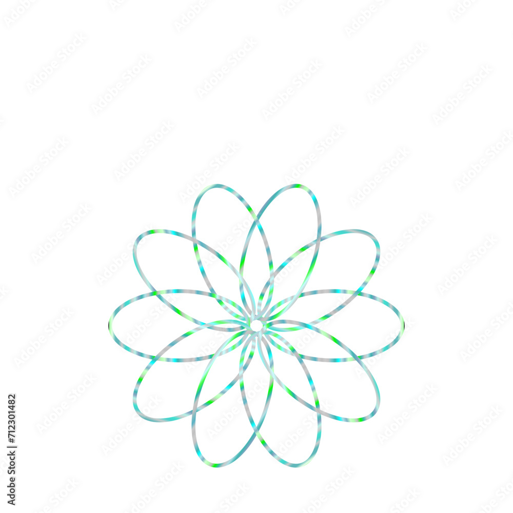 An abstract cut out transparent iridescent oval gradient star shape futuristic pattern design element. An abstract cut out transparent iridescent oval gradient star shape futuristic pattern design element.