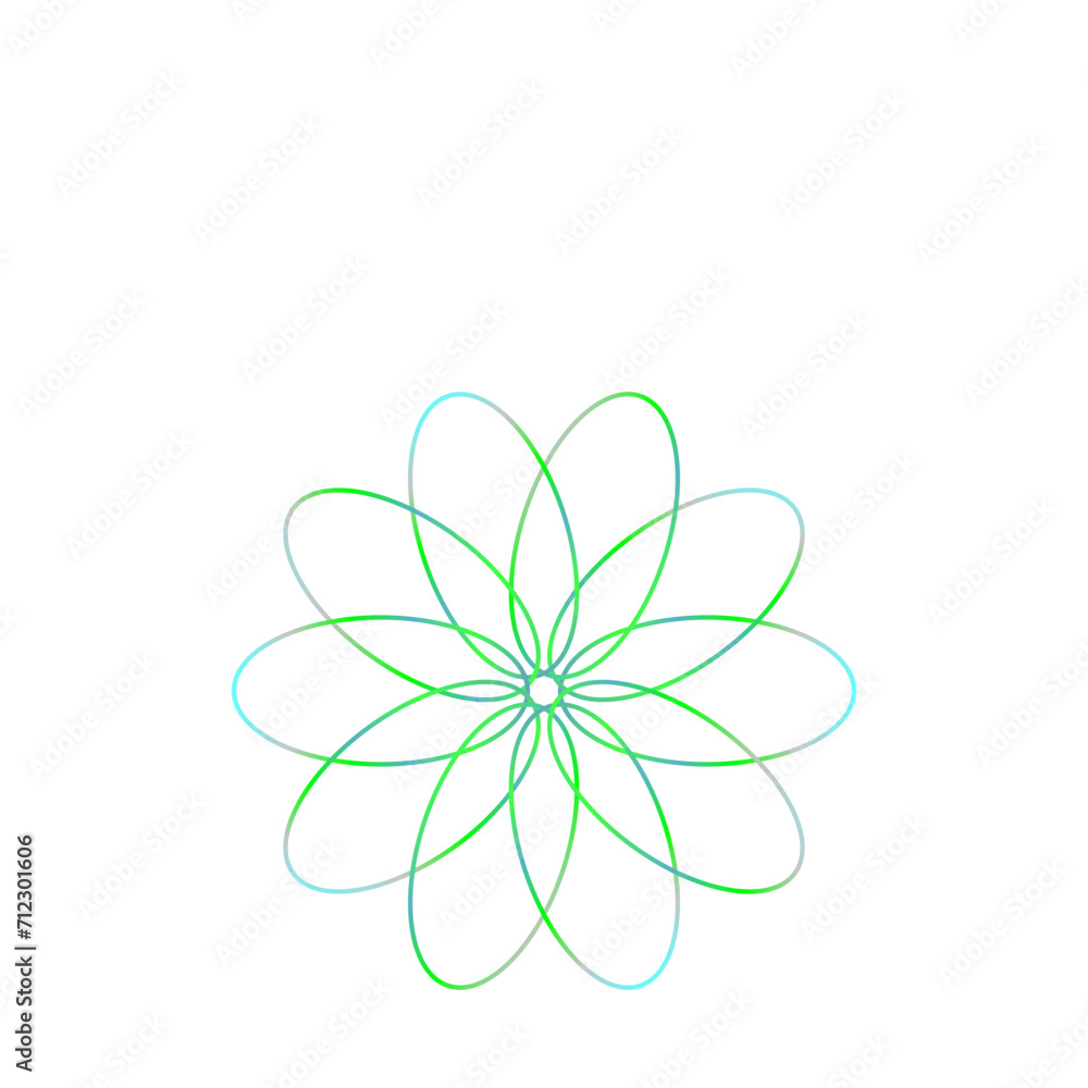 An abstract cut out transparent iridescent oval gradient star shape futuristic pattern design element. An abstract cut out transparent iridescent oval gradient star shape futuristic pattern design element.