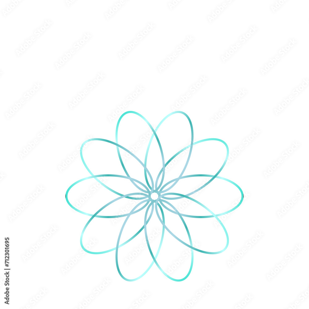 An abstract cut out transparent iridescent oval gradient star shape futuristic pattern design element. An abstract cut out transparent iridescent oval gradient star shape futuristic pattern design element.