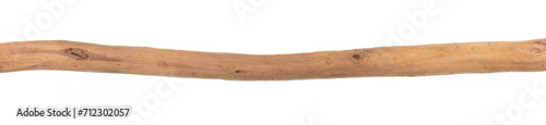 rough long hardwood wooden stick isolated on white background © serikbaib