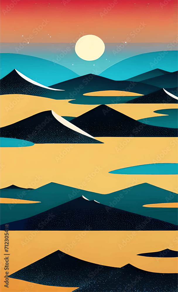 Spring Reverie: Celebrate the Season Amidst Majestic Mountains with our Festival Poster.