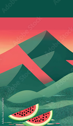 Spring Reverie: Celebrate the Season Amidst Majestic Mountains with our Festival Poster.