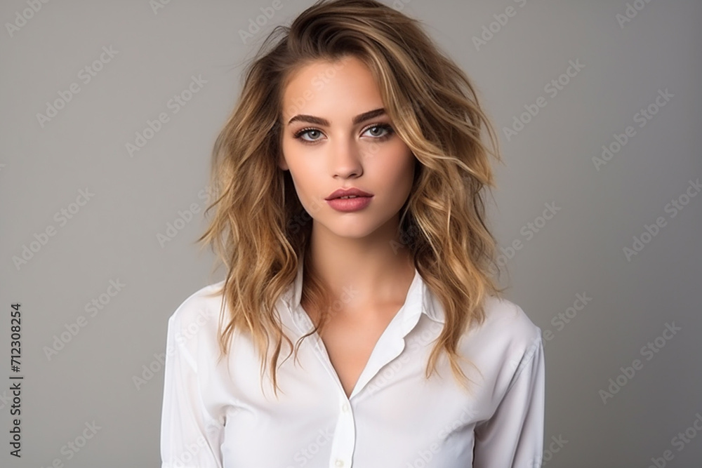 Woman in White Tshirt Mockup created with Generative AI Woman in White Tshirt Mockup created with Generative AI