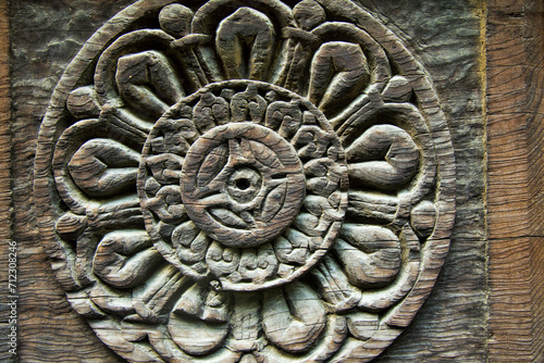 Wood carving, Tripura Sundri Hindu Temple, Naggar, Kullu, Himachal Pradesh, India, Asia