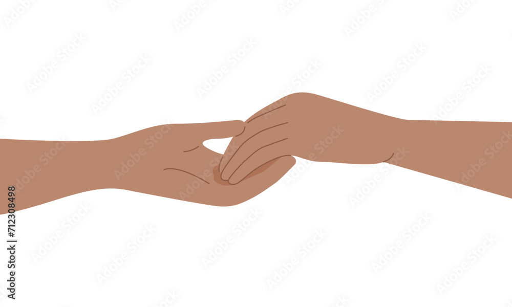 Helping hand flat vector illustration. Helping hand flat vector illustration.