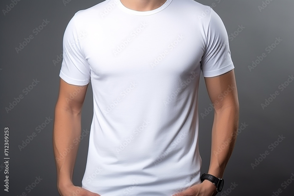 Woman in White Tshirt Mockup created with Generative AI