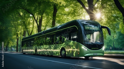 Green hydrogen-powered futuristic transport, sustainable energy solution for buildings