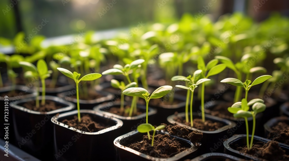 seedlings for a vegetable garden in a greenhouse, growing seedlings at home seedlings for a vegetable garden in a greenhouse, growing seedlings at home