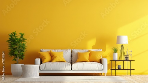 cheerful bright home background illustration colorful inviting, warm spacious, modern stylish cheerful bright home background