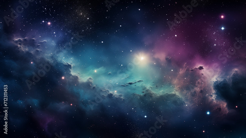 Abstract cosmos background. Space dark background with fragment of our galaxy © Pakhnyushchyy