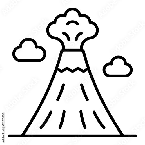   Volcano line icon