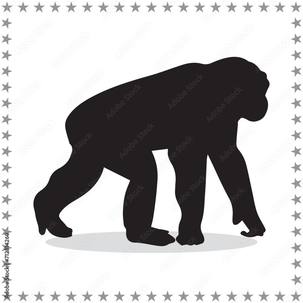 Chimpanzee Silhouette, cute Chimpanzee Vector Silhouette, Cute Chimpanzee cartoon Silhouette, Chimpanzee vector Silhouette, Chimpanzee icon Silhouette, Chimpanzee vector																									