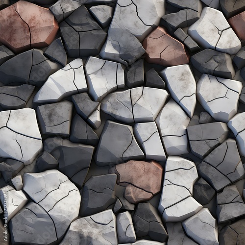 Seamless abstract stones cracked texture background