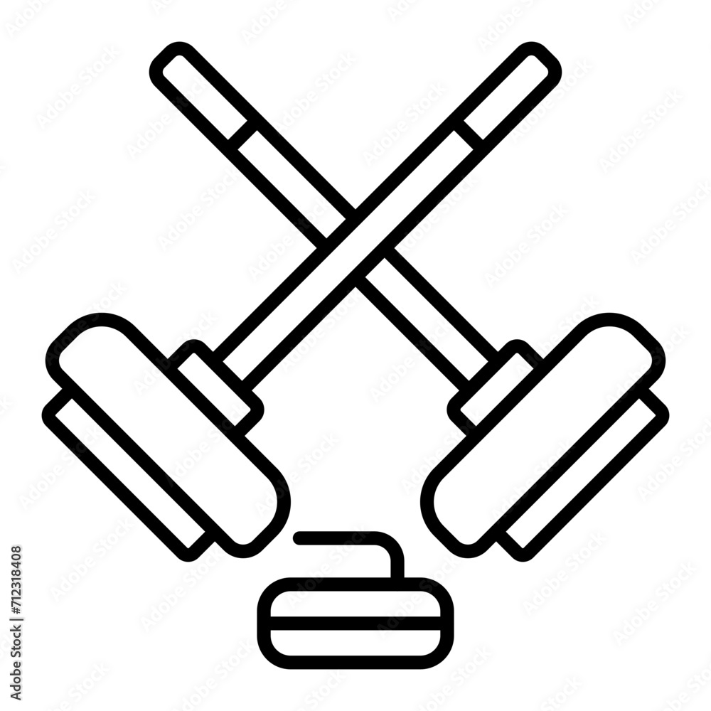 Curling Game line icon Curling Game line icon