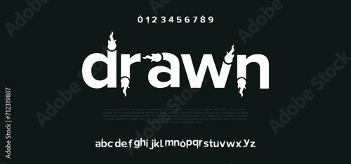 Drawn Abstract modern urban alphabet fonts. Typography sport, technology, fashion, digital, future creative logo font. vector illustration