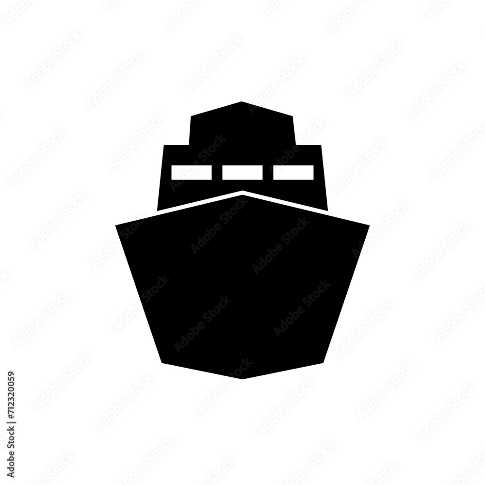 Ship icon vector. Shipping symbol. Container pictogram, flat vector sign isolated on white background. Ship icon vector. Shipping symbol. Container pictogram, flat vector sign isolated on white background.