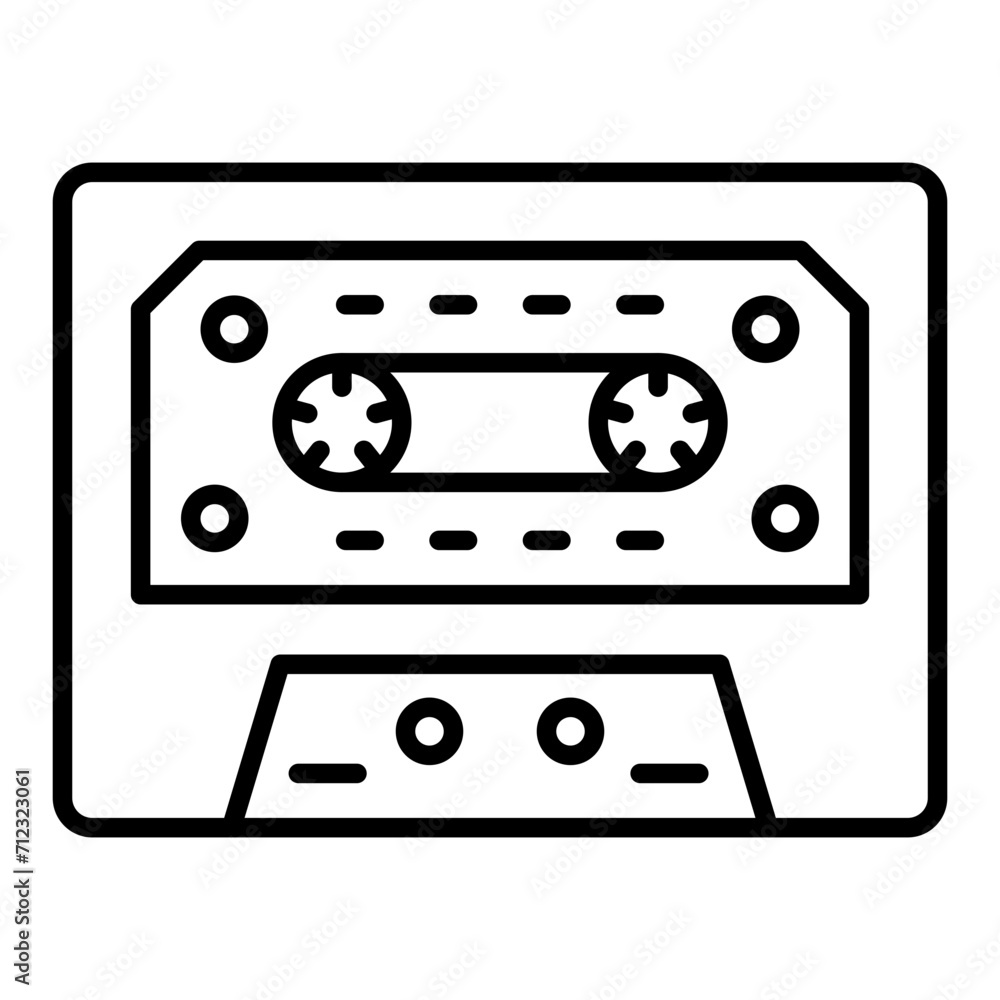 Naklejka premium Cassette line icon