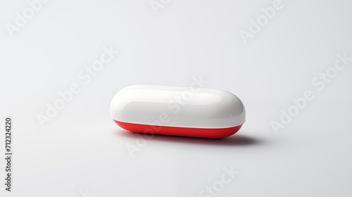 A White and Red Pill on a white background