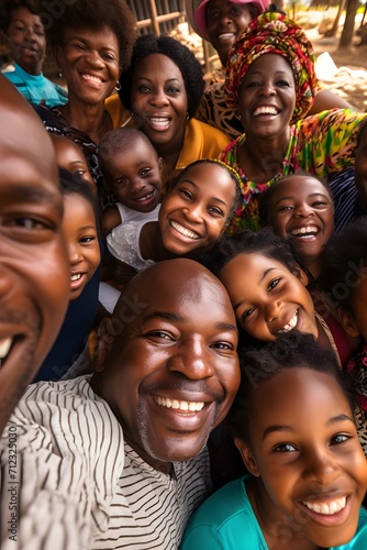A Happy African family taking a selfie