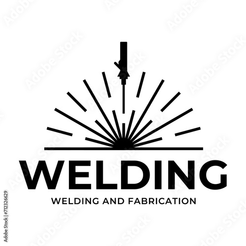 Welding torch logo design. Welder tool vector design. Welding work logotype.