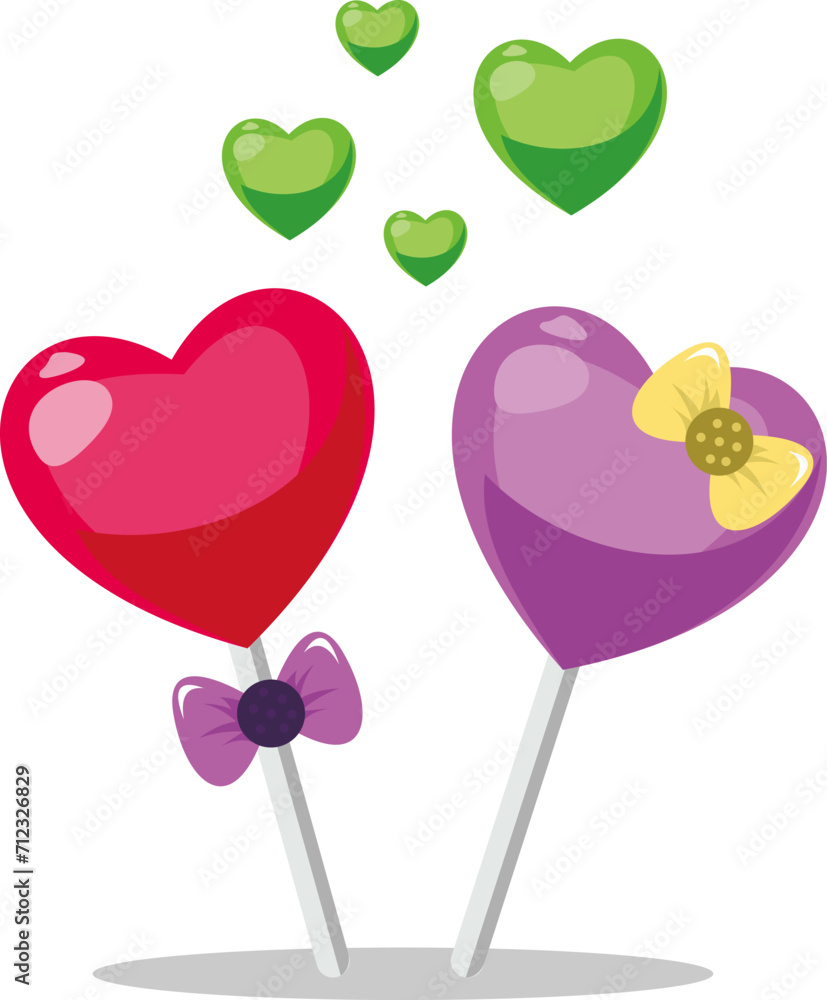 Fototapeta premium Valentines Day Background Design with Heart Stickers Scattered