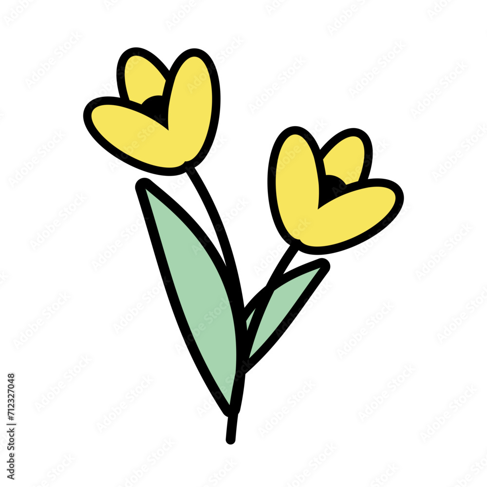 Cute Flower Hand drawn Vector Doodle Cute Flower Hand drawn Vector Doodle