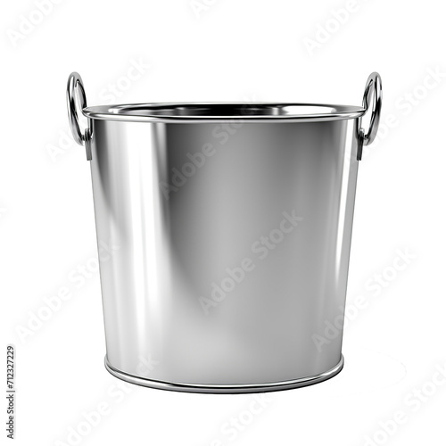 Stainless steel saucepan. 3d illustration isolated on white background