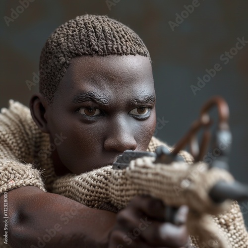 knitted soldiers shoot cotton