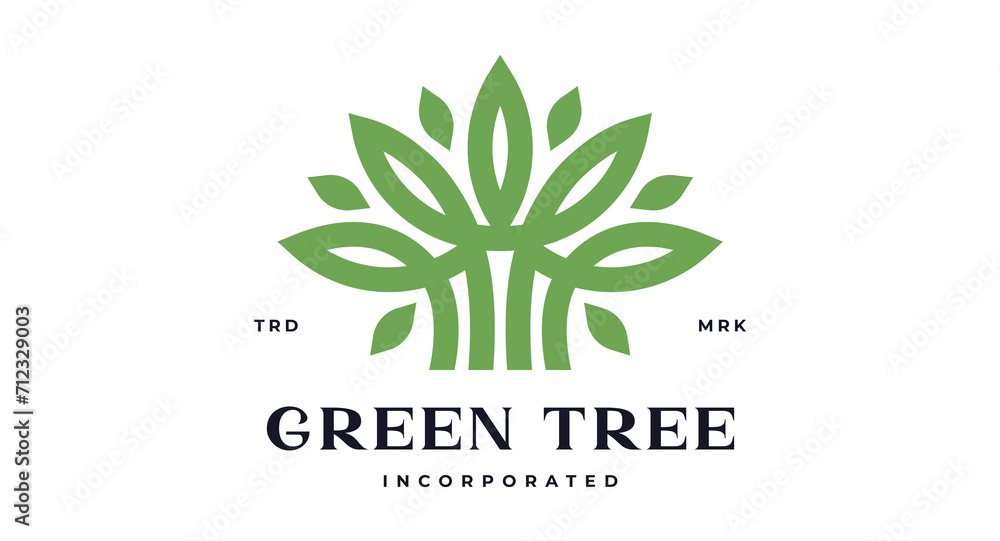 Tree Label, Sign, Logo Oak, Olive Eco Brand. Logo green tree template ...