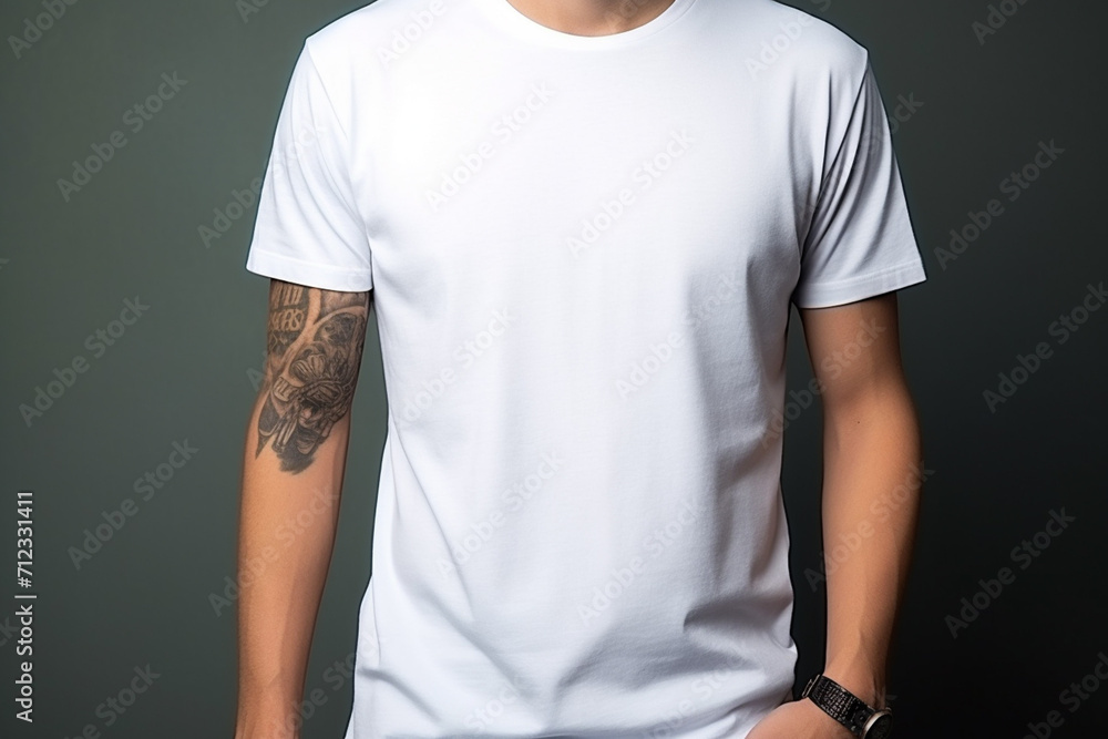 Woman in White Tshirt Mockup created with Generative AI Woman in White Tshirt Mockup created with Generative AI
