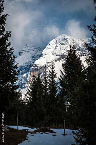 Snow on Mount Canin and Montasio. Spring snow