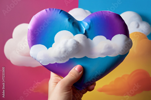 heart in hand, valentine's day, Hearts on a colorful background