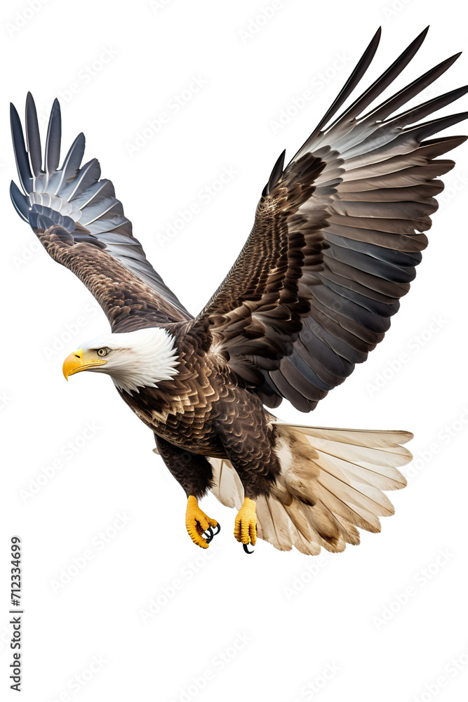 Bald eagle portrait studio shot, isolated white background PNG Bald eagle portrait studio shot, isolated white background PNG