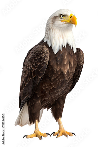 Bald eagle portrait studio shot  isolated white background PNG