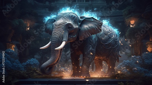 3D colorful elephant