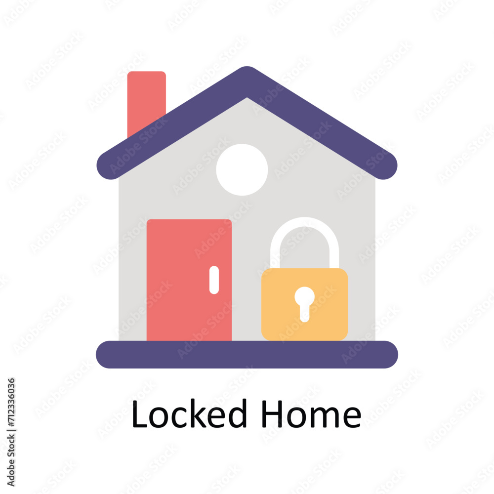 Locked Home Vector Flat icon Style illustration. EPS 10 File Locked Home Vector Flat icon Style illustration. EPS 10 File