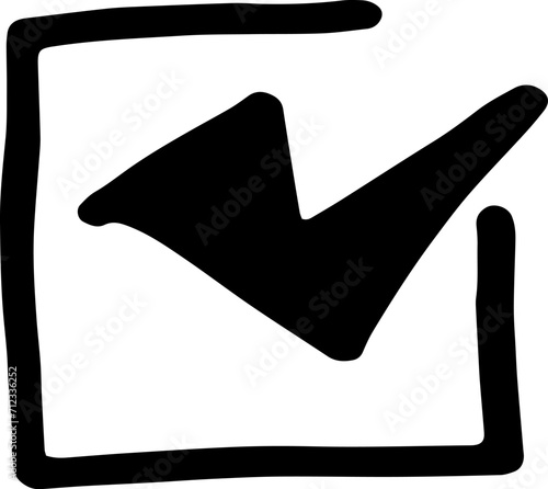 チェック印　囲い枠　マジックで書いた手描き