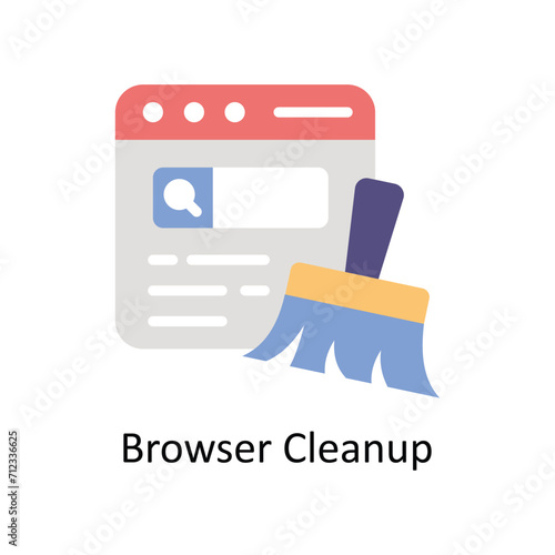 Browser Cleanup  Vector  Flat icon Style illustration. EPS 10 File