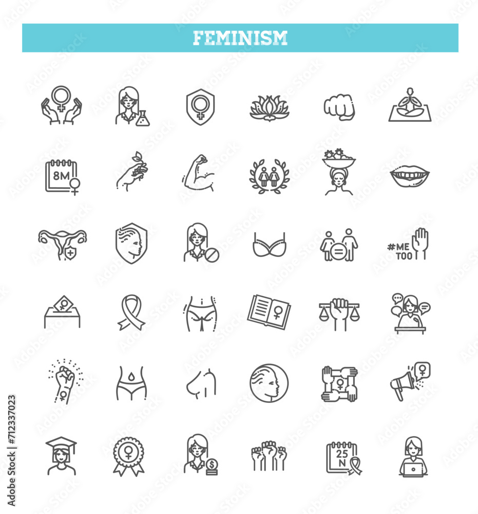 Contains such icons as gender equality, women's rights and girl power Contains such icons as gender equality, women's rights and girl power